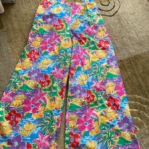 ~Linda Bach for Richard James~ 80s Tropical Extra Wide Leg Pants
